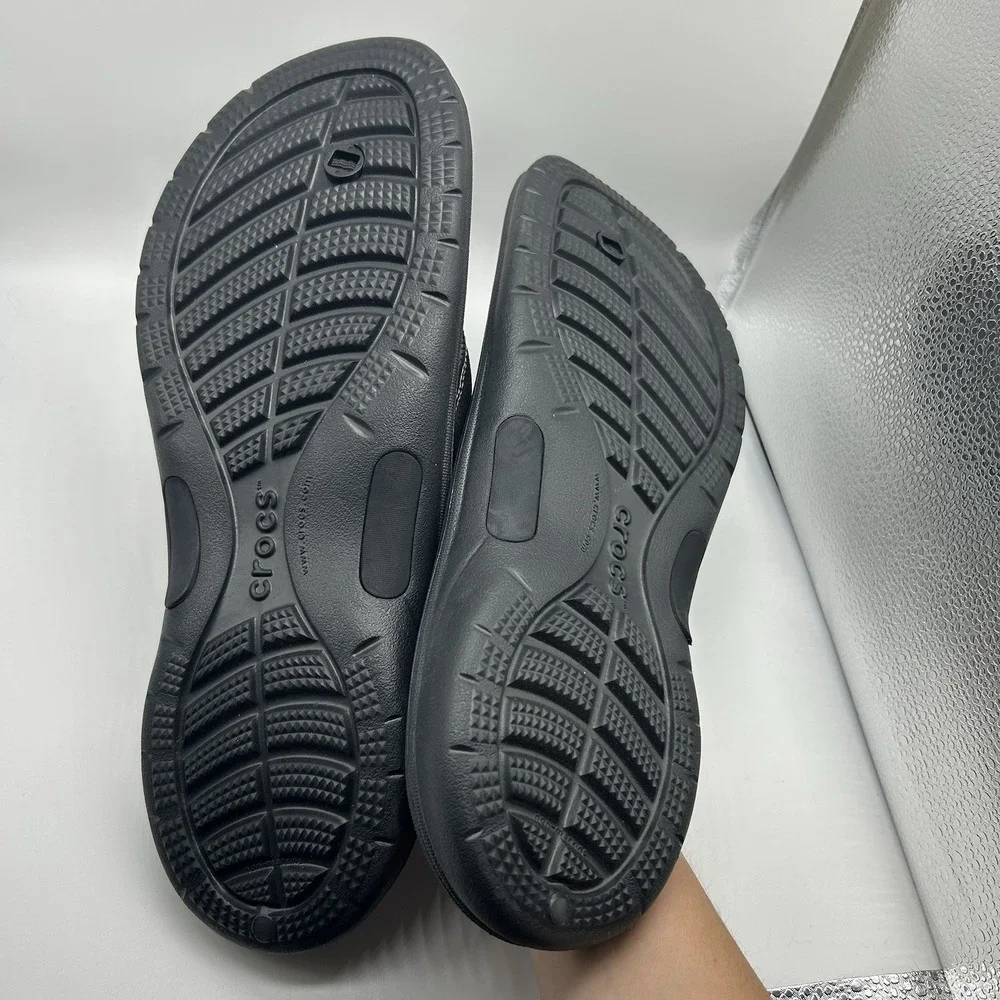 Crocs Men's Size 13 Bogota Flip Flops Black Slip On Sandals Casual Comfort